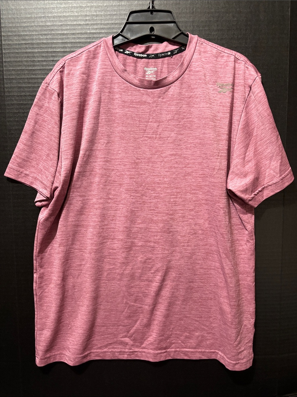 Reebok Men's Heathered Rose Performance Short Sleeve Tee